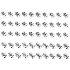 50 Pcs M3*5 Mini Round Knobs, 6mm Small Drawer Pulls, Silver