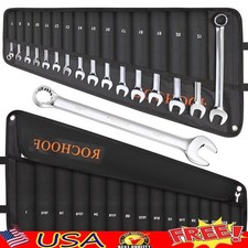 Combination Wrench Set 32PCS Wrench Set  12-Point SAE Metric W/ Rolling Pouch