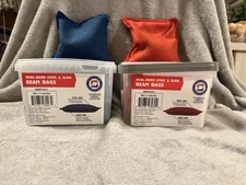 MD Sports Dual Sided Stick Slide Bean Bags, 4-Pack, 6x6 Inches, 14oz Blue & Red
