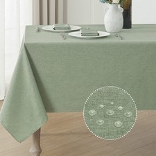 Rectangle Tablecloth Waterproof Linen Textured Table Cloth Stain and Wrinkle ...
