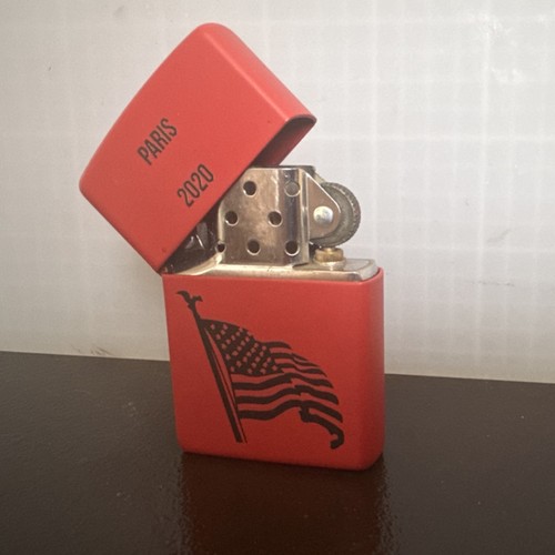 Zippo Red Lighter American Flag Paris 2020 Flags & Patriotic Collectible Lighter