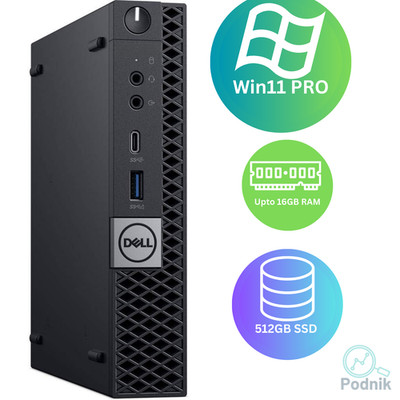 Dell Mini Desktop PC i5, up to 16GB RAM, 512GB SSD NVMe, Windows 11 Pro, WiFi