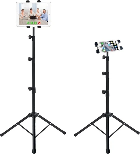 IPad Tripod Stand, Height Adjustable Tablet Floor Stand, Tablet Holder Stand...