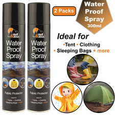2X Waterproof Spray Fabric Protector 300ml for Clothing Tents Shoes Camping Coat