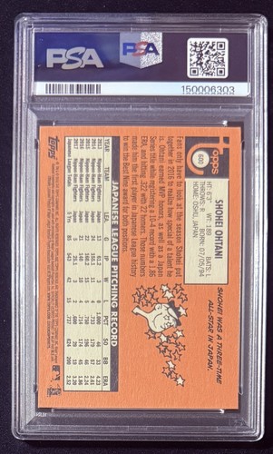 2018 Topps Heritage Baseball Shohei Ohtani RC #600 PSA 8 LA Angels - Picture 3 of 3