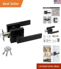 Easy Install Matte Black Door Lock Set Keyless Heavy-Duty Security Knob