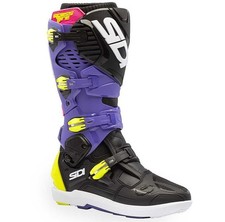 STIVALI SIDI CROSSFIRE 3 SRS BOOTS MOTO CROSS ENDURO NERO VIOLA GIALLO FLU TG 44