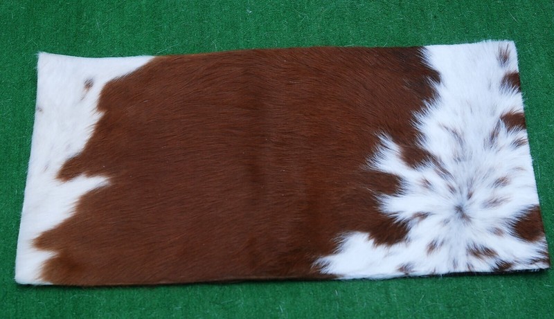 100% NEW COWHIDE LEATHER CUSHION COVER RUG COW HIDE HAIR (24" x 12") SA-227