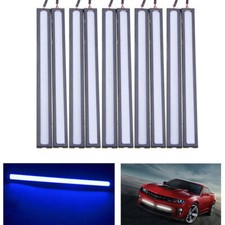 Blue 10pcs 12v Led Strip Drl Daytime Running Lights Fog Cob Car Lamp Day Driving