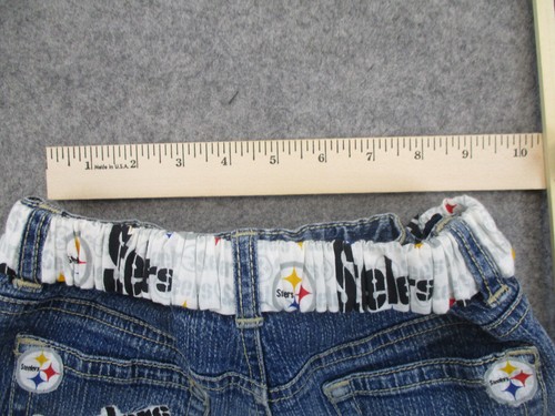 Pittsburgh Steelers Skirt Womens 10 Blue Jean Denim Skinny NFL Football Custom - Picture 7 of 7