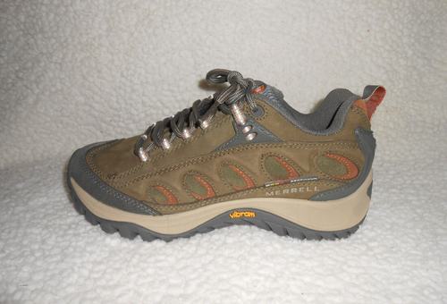 Merrell Radius Moss Hiking Shoes Vibram Women's Sz 7 Stone Gray Green Brown NIB - Picture 8 of 12