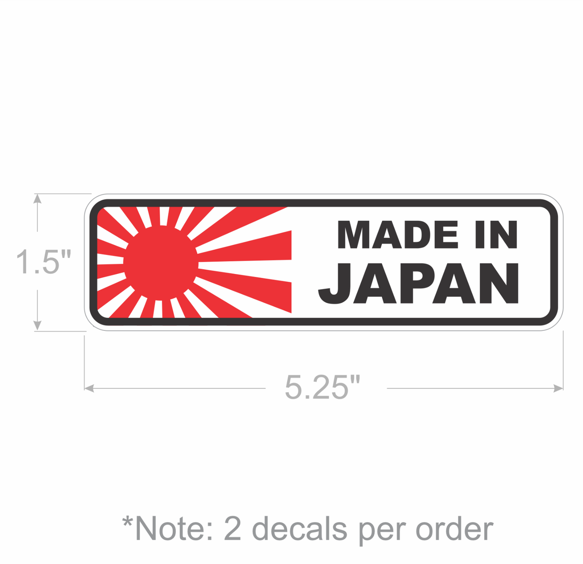 Made In Japan Rising Sun Sticker | Select Size | Outdoor Durable