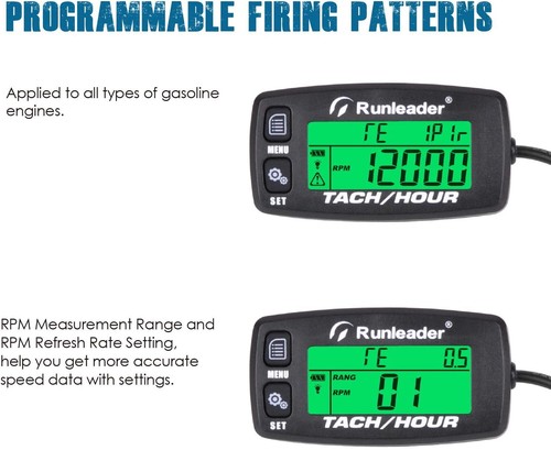 Digital Hour Meter Tachometer RPM Alert Maintenance Motorcycle ATV Waterproof - Picture 6 of 10