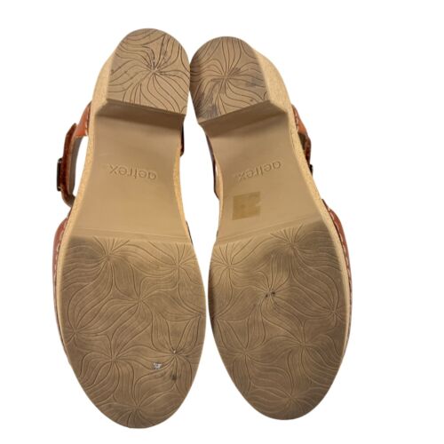 Aetrex Finley Brown Leather Closed Toe Heel Cork Platform Comfort Clog Size 10 - Picture 11 of 11