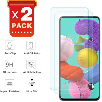 2x Premium  9H Screen Protector Tempered Glass For Samsung Galaxy A52 5G