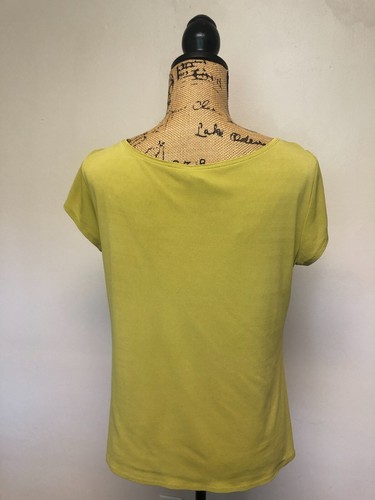 Eileen Fisher Seide kurzärmeliges Oberteil Größe Medium olivgrün Rundhals - Bild 3 von 5
