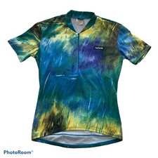 Hind Cycling Jersey 1/2 ZIP Multi Color USA made Bike Shirt Men’s Size Small.
