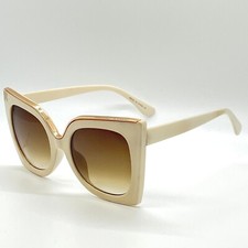 Cat Eye Sunglasses Women's Fashion Shades Designer Style Beige Frame Beach Shade