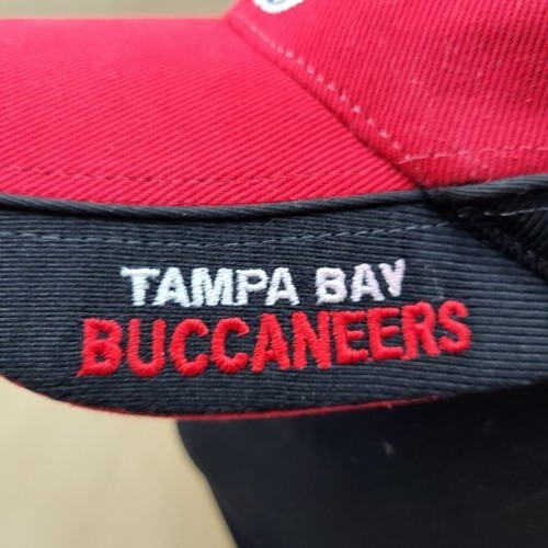 Vintage Tampa Bay Buccaneers Hat Cap Strap Back Red Black Cotton NFL Football - Picture 7 of 12