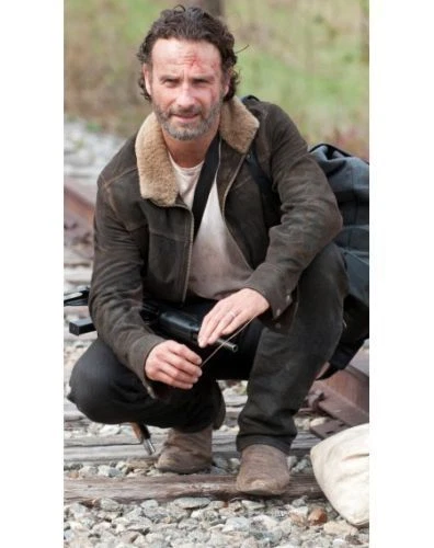 THE WALKING DEAD RICK GRIMES ANDREW LINCOLN 100 SUEDE MEN S LEATHER JACKET