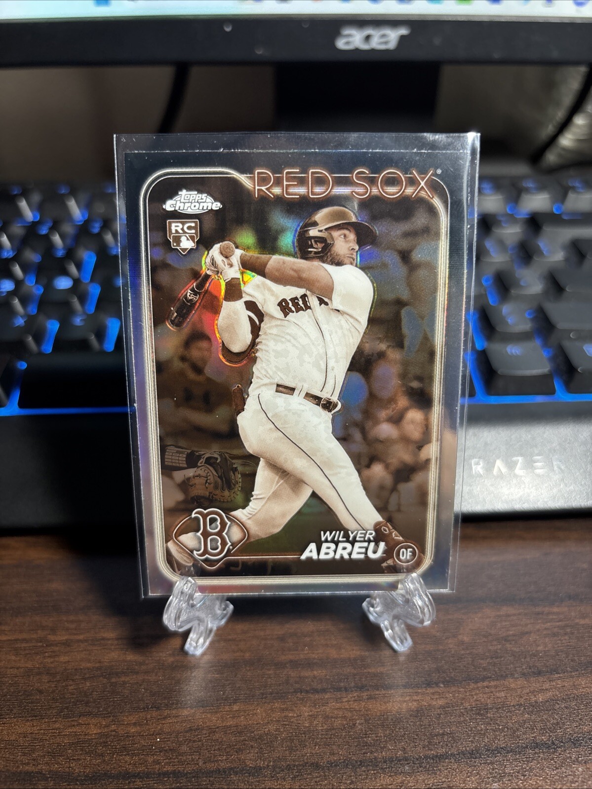 2024 Topps Chrome - Sepia Refractor - #165 Wilyer Abreu (RC) Boston Red Sox