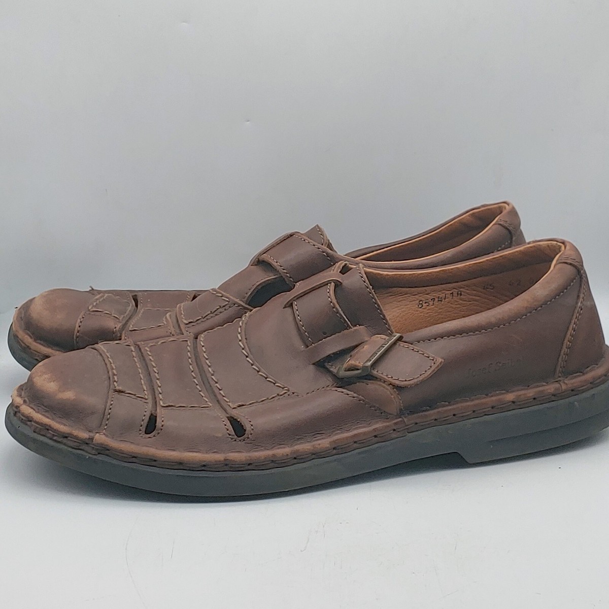 Josef Siebel Leather Fisherman Sandals Buckle Strap Comfort 