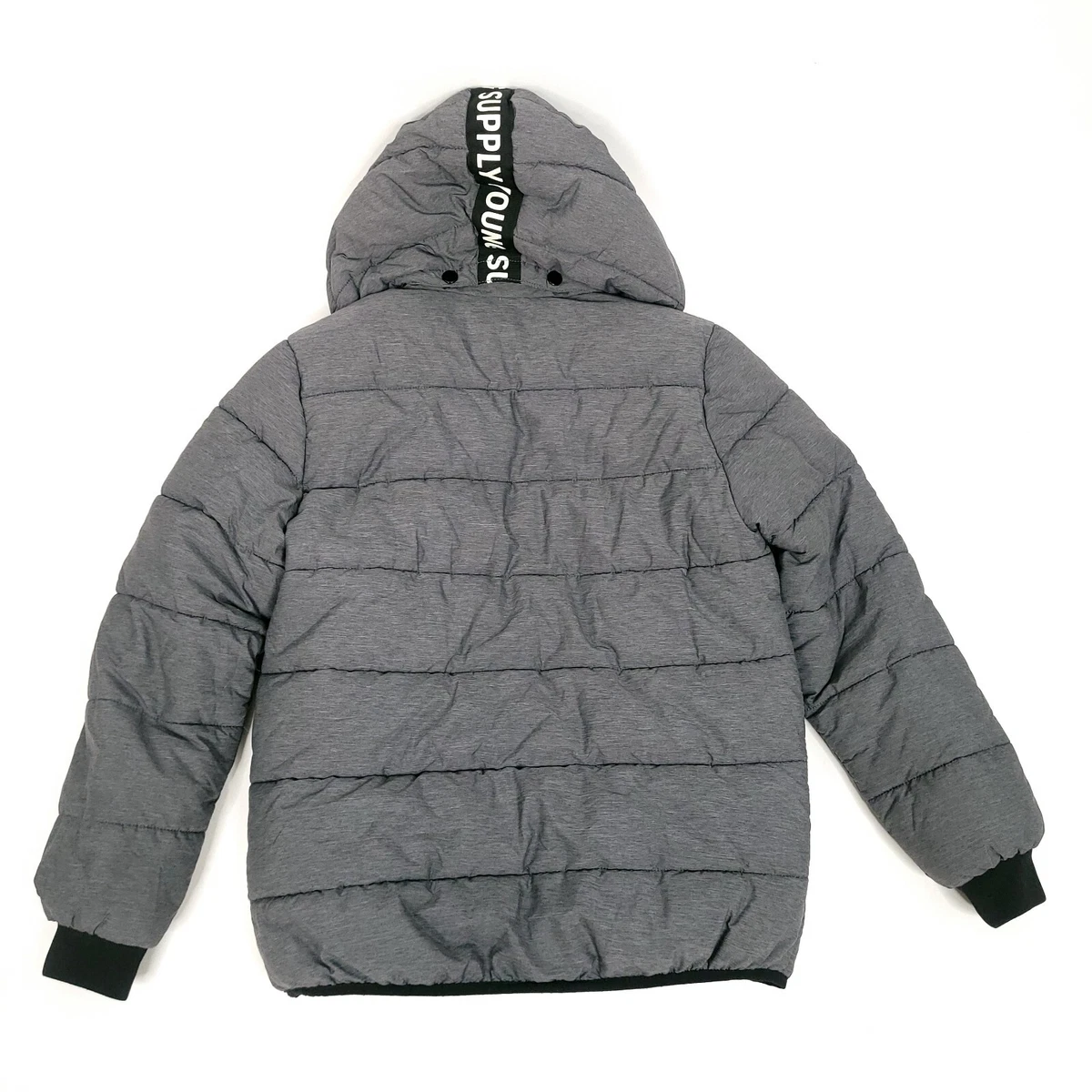 Boys grey puffer best sale jacket
