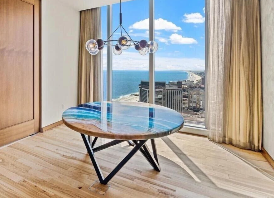 48-Inch Custom Epoxy Resin Round Table Top for Home Decor