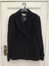 Bnwt Precis Wool Cashmere Women’s Black Double Breasted Jacket Coat Uk18 £179