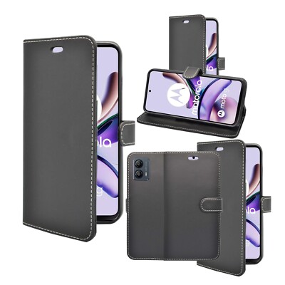 Für Motorola G53 Handyhülle Klappetui PU Leder Ständer Kartenschlitz Abdeckung