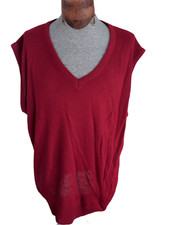 VTG JANTZEN Men's Burgundy Acrylic V-Neck Sweater Vest Size XLT Tall Made In USA