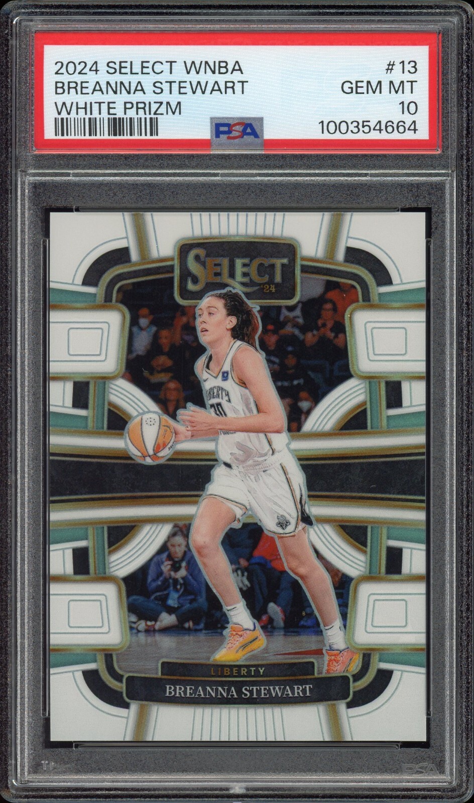 Breanna Stewart #13 White Prizm /99 - 2024 Panini Select WNBA - PSA 10 - Liberty