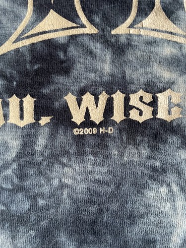 Harley Davidson Shirt Adult Black Gray Wausau Wisconsin Mens Tie Dye - Picture 5 of 5