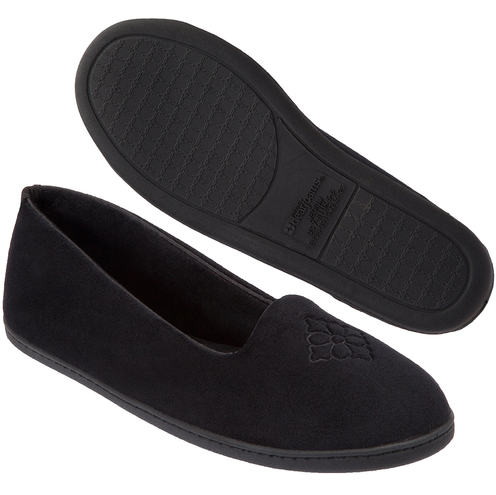 dearfoams women's velour bootie with boa flat