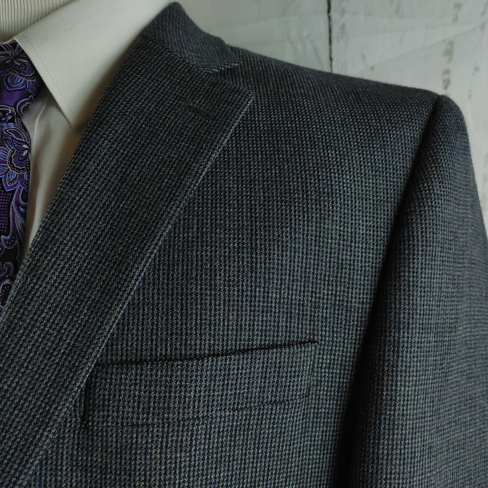 Chaps 44R Wool 2 Button Multicolor Mini Houndstoo… - image 3