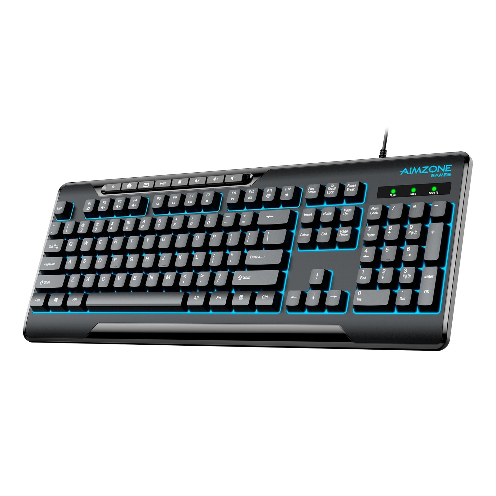 Aimzone Backlit Gaming Keyboard, Ergonomic Quiet Membrane Led Keyboards, 8 Extra