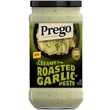 Prego Creamy Roasted Garlic Pesto Pasta Sauce, 14.5 oz Jar