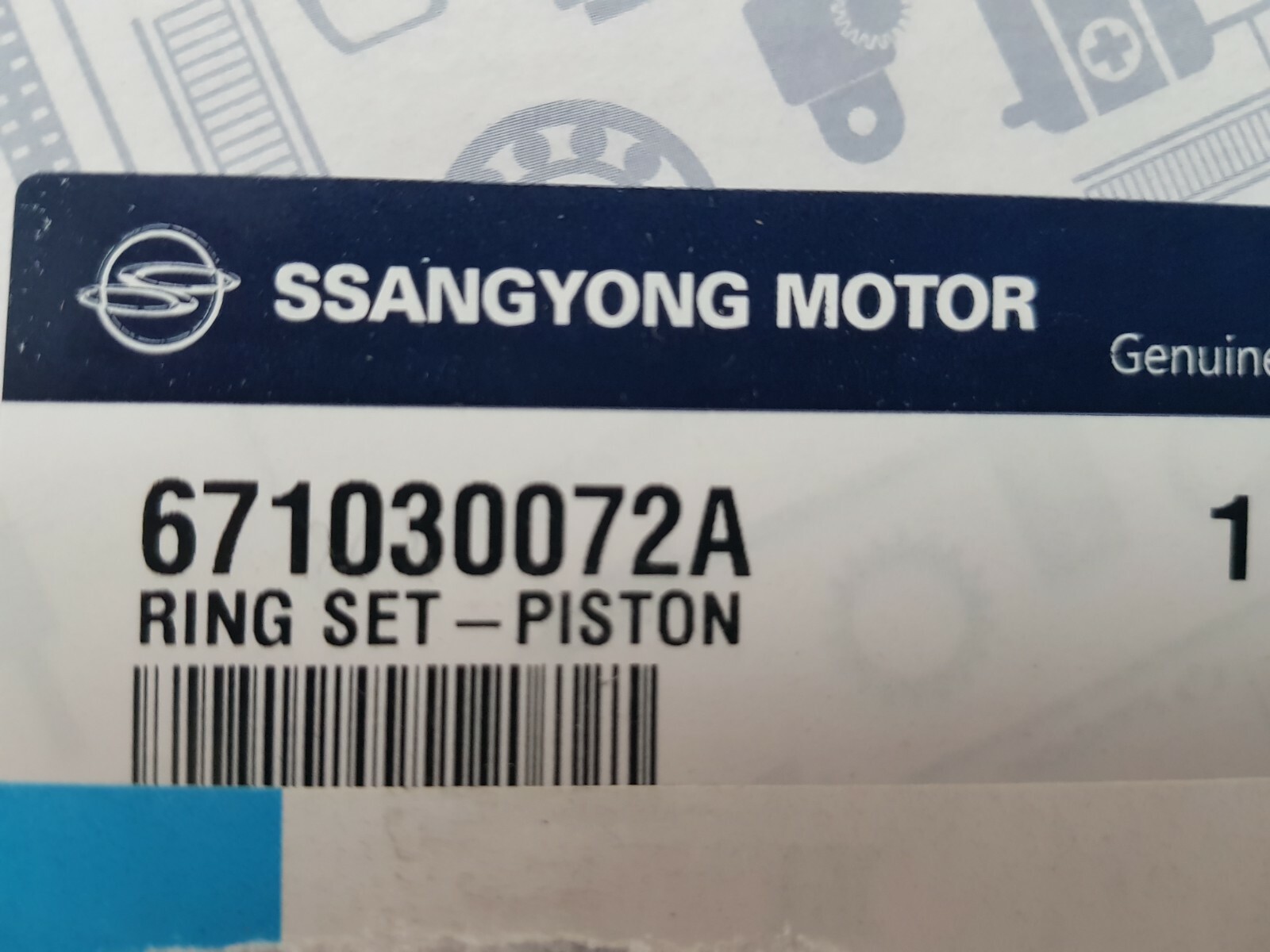Genuine Piston Ring Set for REXTON, ACTYON/SPORTS,KYRON,STAVIC 