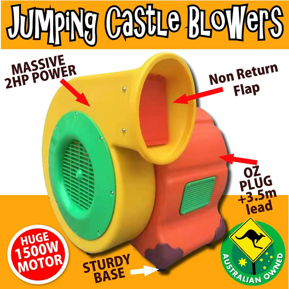 Jumping Castle Blower 2 HP NEW 1500W Motor Bouncy Castles slide Fan Inflatable