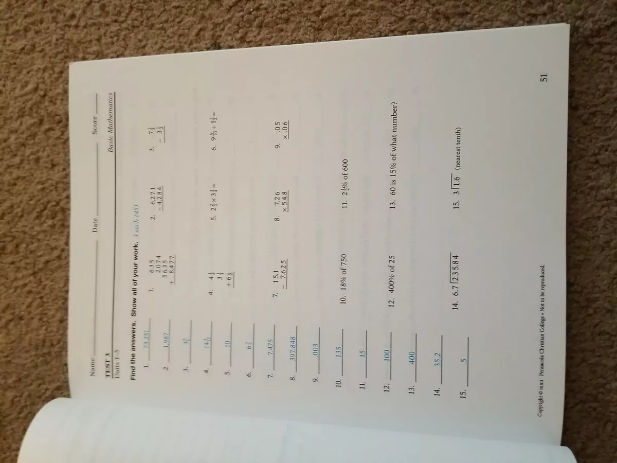Easy math Test Quiz answers, Math Quiz answers