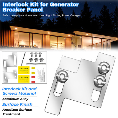 Aluminum Generator Interlock Kit For GE 100 Amp Panel  Main / Gen Breaker