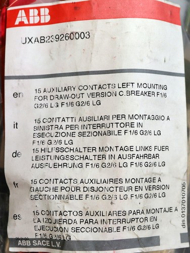 ABB SACE Hilfskontakte UXAB239260003 für Leistungsschalter G2 - F1/6 G2/6 LG - Picture 2 of 8