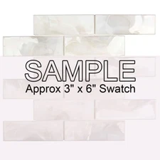 Subway Glass Tile Ocean Mist Iridescent 2x6 Bathroom Wall Backsplash White