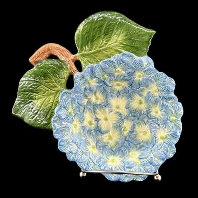 Fitz & Floyd Bountiful Blue Blossoms Wall Hanging Or Trinket Dish Circa 1990's
