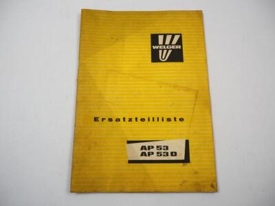 Welger AP53 AP53D Baler Parts List Parts Catalog 1981