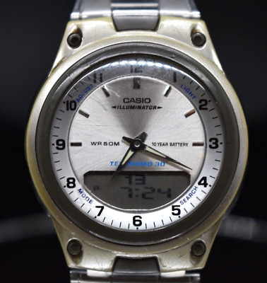 CASIO Illuminator Telememo 30 World Time Men's Watch Digital Analog NEW BATTERY