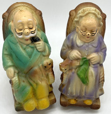 Vintage Retirment Fund COIN BANKS Older Couple Sitting in Rocking Chairs 4"x5'