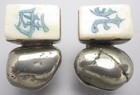 Jong Tile Clip On Earrings Rebecca Collins Sterling Hematite Mah