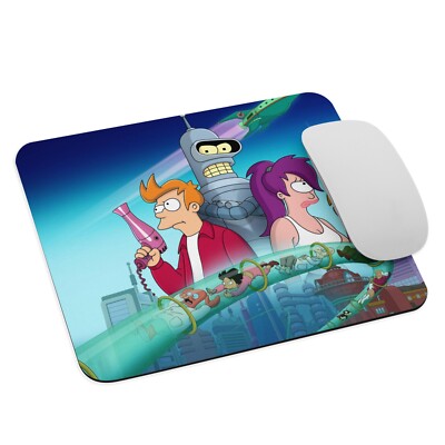 Futurama 2000's Mouse Pad 9.5x7.75 inch Fry Leela Bender Planet Express