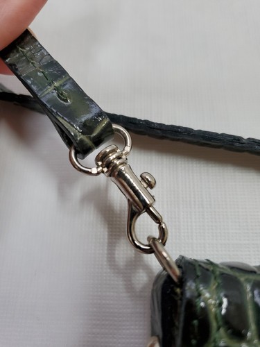 Laura DiMaggio Handtasche Tasche Kroko-Prägung Lackleder smaragdgrün wandelbar - Bild 7 von 17